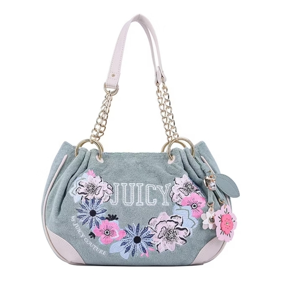 Juicy Couture Handbags - Juicy Couture Sage Floral Embroidered Satchel